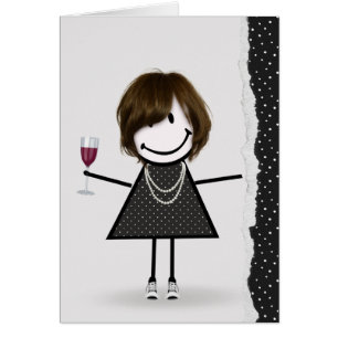 Anniversaire Stick Girl avec vin et Basket