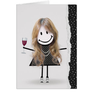 Anniversaire Stick Girl avec vin et Basket