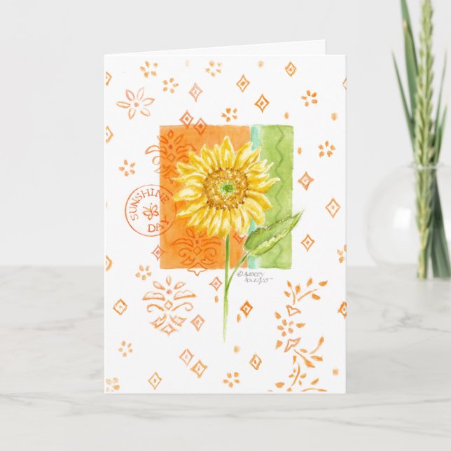 Anniversaire Sunshine Day Sunflower Carte de voeux (Devant)