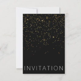 Anniversaire Surprise Party Invitation Gold Confet