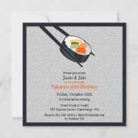 Anniversaire Sushi Party Appartement Invitation