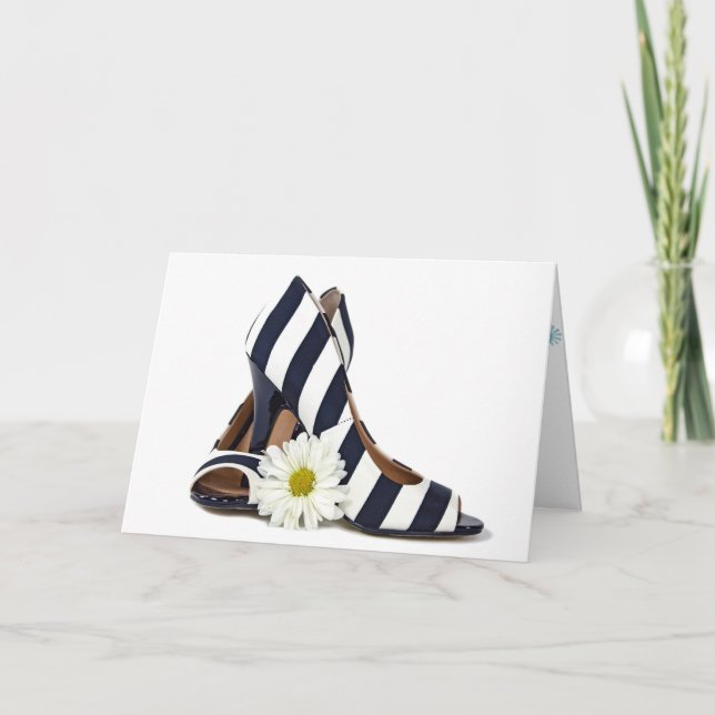 Anniversaire talons hauts avec carte marguerite (Devant)