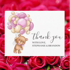 Anniversaire Teddy Bear PINK Ballons Cartes de rem