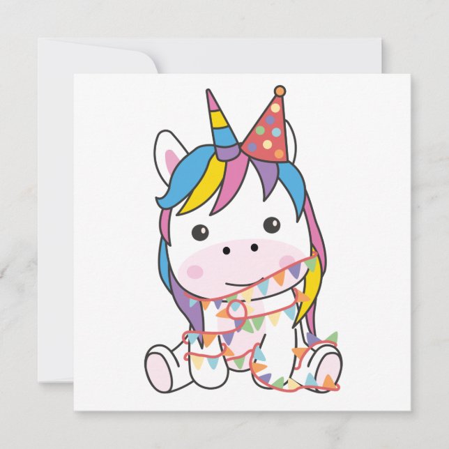 Anniversaire Unicorne Pour Enfants Une Carte De Va (Devant)