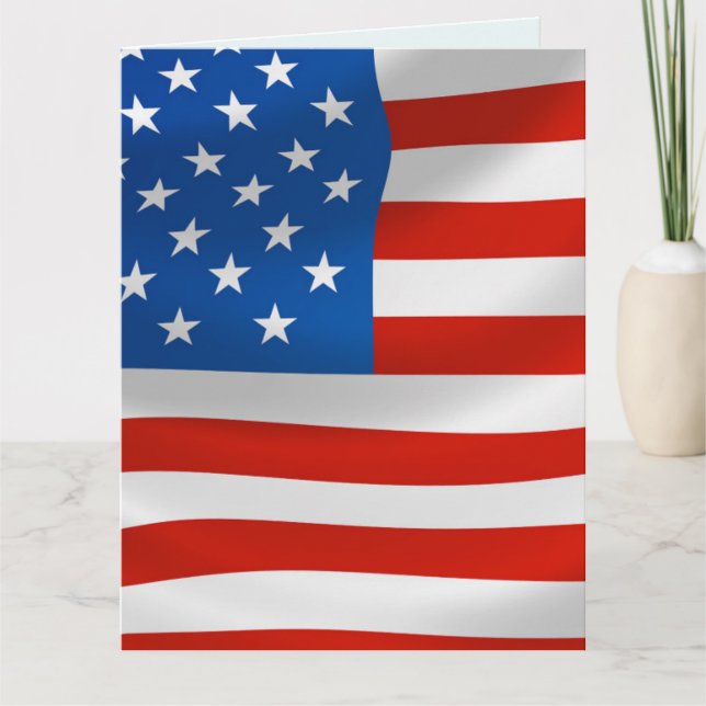 ANNIVERSAIRE VÉTÉRAN USA DRAPEAU PATRIOTIQUE CARTE (Devant)