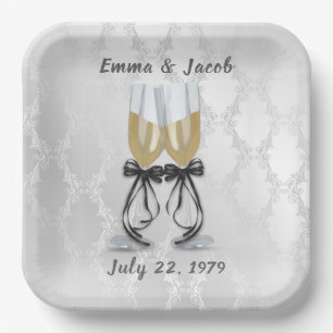 Anniversary Champagne Toast Pappteller