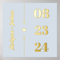 Anniversary Date: Blass Blue Gold Heart Arrows Nam