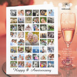 Anniversary Foto Collage 47 Pictures Personalized Karte<br><div class="desc">Celebrate any year anniversary (or any chance or event) with foto memories on an oversized foto collage greeting card. The cover has 45 square fotos and the inside has 2 pictures. The sample shown is for year anniversary but all text is editable to customize and personalize for a unique and...</div>