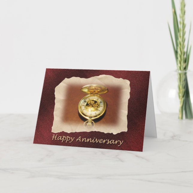 Anniversary Gold Watch für Mitarbeiter Karte (Vorderseite)