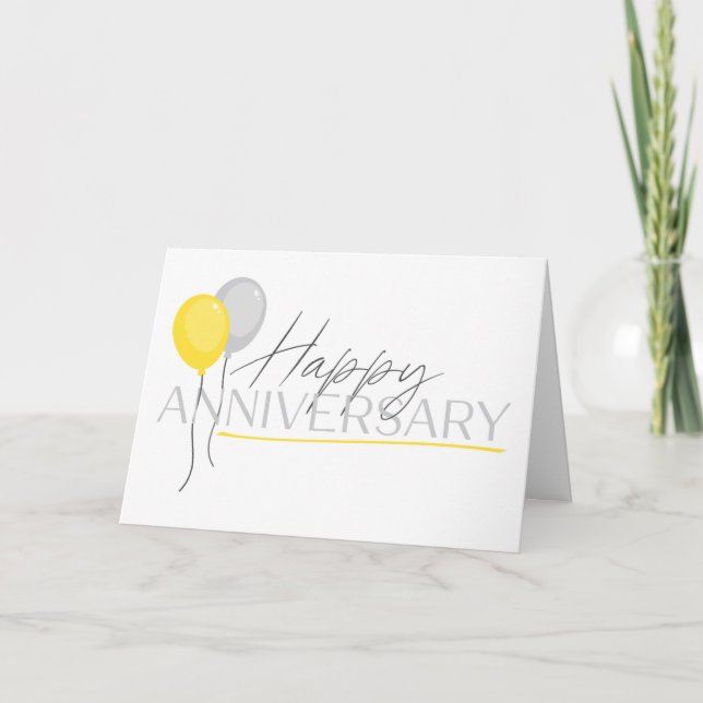 Anniversary Schriftart Duo und Balloons Ca Karte (Vorderseite)