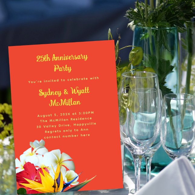 Anniversary Vows vom tropischen Hawaii Einladung (Von Creator hochgeladen)