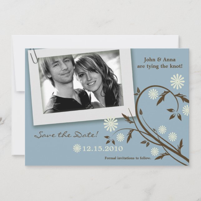 Annonce de carte de sauvegarde de photo florale bl (Devant)
