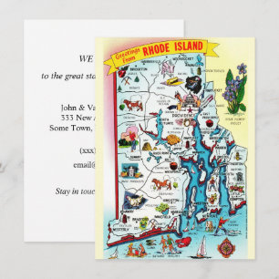 Annonce de déménagement de carte de Rhode Island