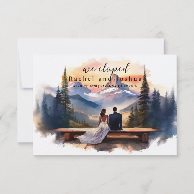 Annonce de faire-part de départ en voyage de noces (Devant)