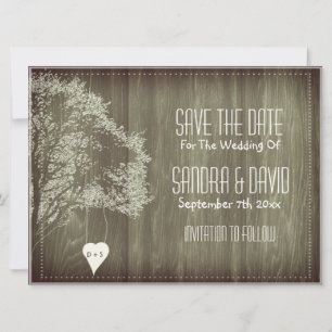 Annonce de Faire-Part de Mariage Arbre Rustique av