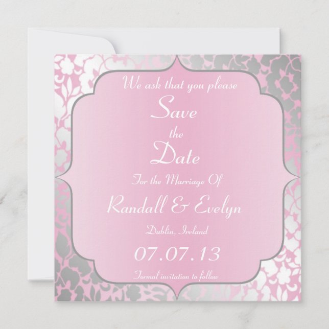 Annonce de Faire-Part de Mariage Rose Métallic Bab (Devant)