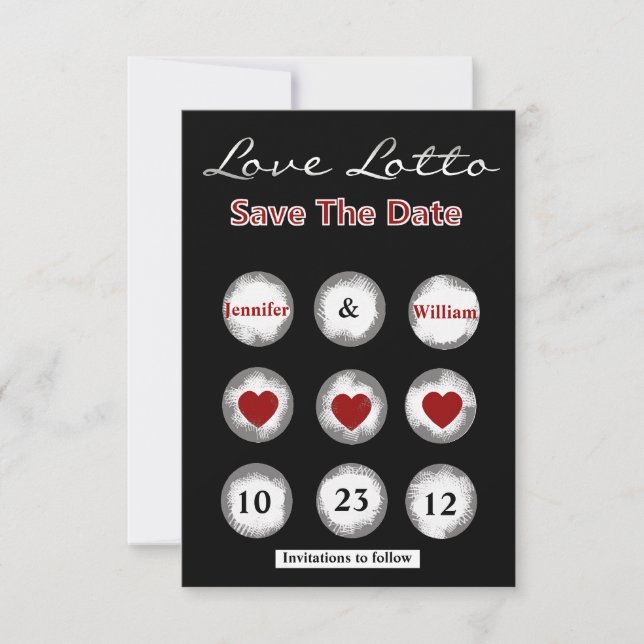 Annonce de Faux Love Lotto Save the Date (Devant)