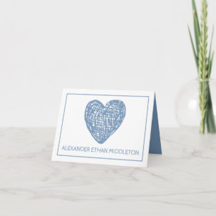 Annonce de naissance Cœur Bleu et Blanc