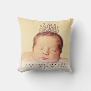 Annonce de naissance de bébé Coussin de nursery Or