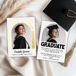Annonce de remise de diplôme rétro pour jeune dipl