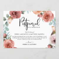 Annonce d'événement reporté, Carte pêche rose pâle