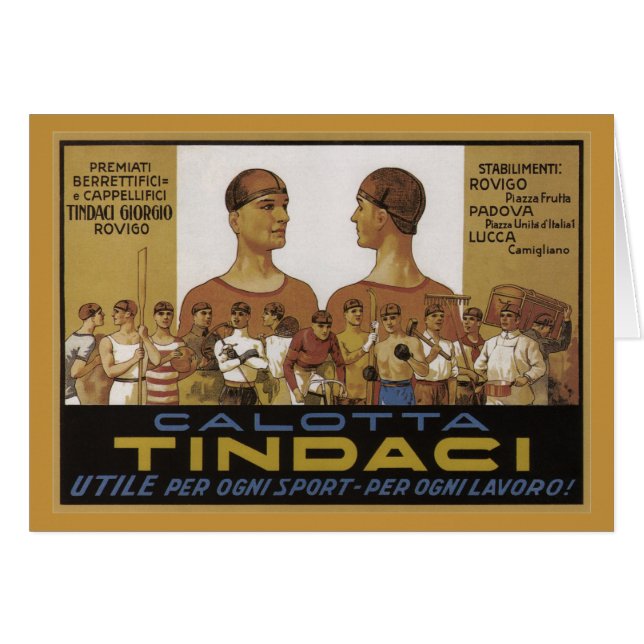 Annonce italienne vintage de casquette (Devant horizontal)