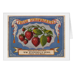 Annonce vintage pour les fraises fraîches circa