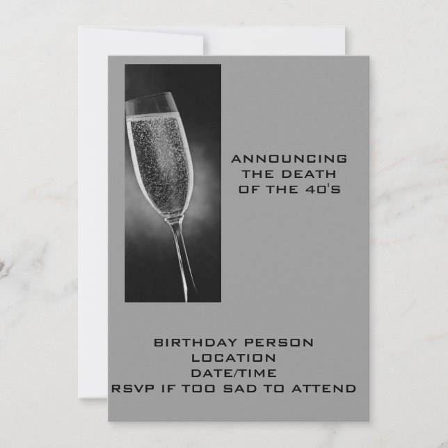 ANNONCER LA MORT DU INVITATION DES ANNÉES 40 (Devant)