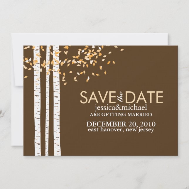 Annonces de faire-part de mariage aux arbres de bo (Devant)
