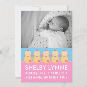 Annonces de naissance Carte photo de bébé