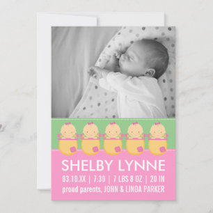Annonces de naissance Carte photo de bébé