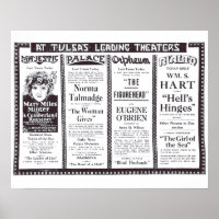 Annonces vintages de films muets 1920 Poster