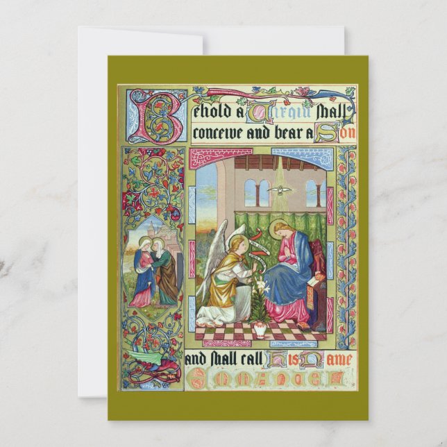 Annonciation Carte de Noël de l'époque victorienne (Devant)
