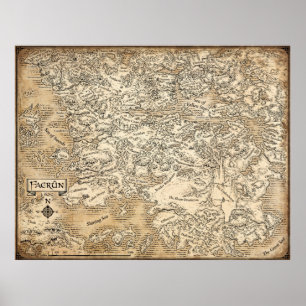 Annotierte Karte von Faerun // Vergessene Reiche Poster