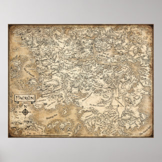 Annotierte Karte von Faerun // Vergessene Reiche Poster