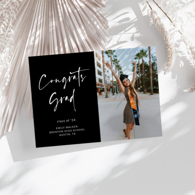 Announccard für handgeschriebene Skript-Abschluss Ankündigung (Von Creator hochgeladen)