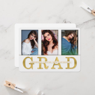 ANNOUNCEMENT-GRADUIERUNG Gold Leaf 3 Foto Einladung