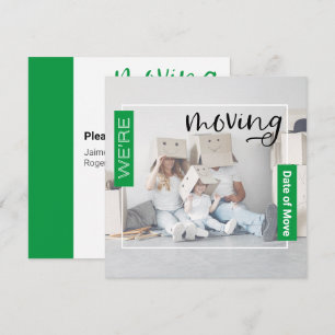Announcement-Karte zum Verschieben eines grünen be Dankeskarte