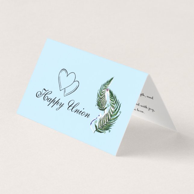 Announcement Wedding Folded Card Fern New Zealand  (Front)