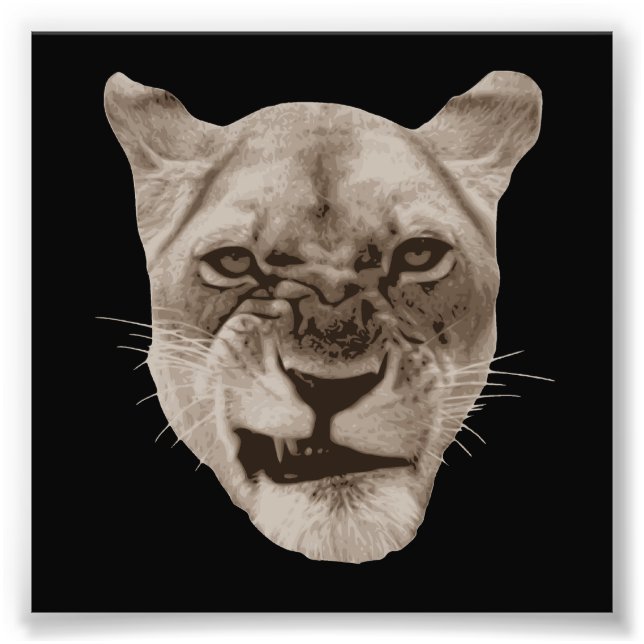 Annoyed Snarling Lion Cat Fotodruck (Vorne)