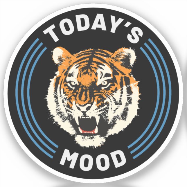 Annoyed Tiger heute Gemütszorntier Aufkleber (Vorderseite)