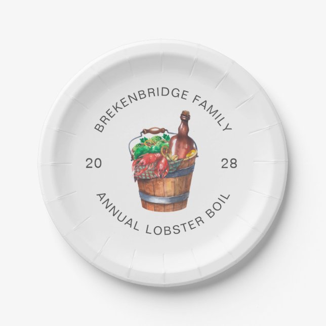 Annual Family Wiedersehen Lobster Boil Summer Part Pappteller (Vorderseite)