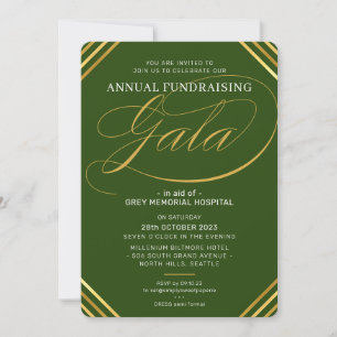ANNUAL GALA Modernes, elegantes Ereignis dunkelgrü Einladung