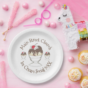Annual Ice Cream Social Event Hot Fudge Sundae Pappteller