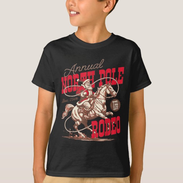 Annual North Le Rodeo Cowboy Santa Howdy Christmas T-Shirt (Vorderseite)