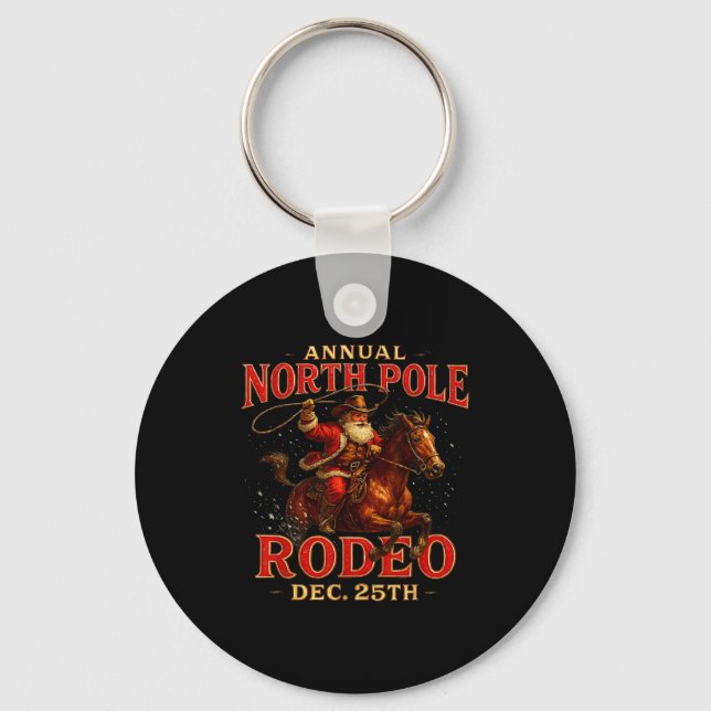 Annual North Le Rodeo Dec 25th Santa Design  Schlüsselanhänger (Vorderseite)