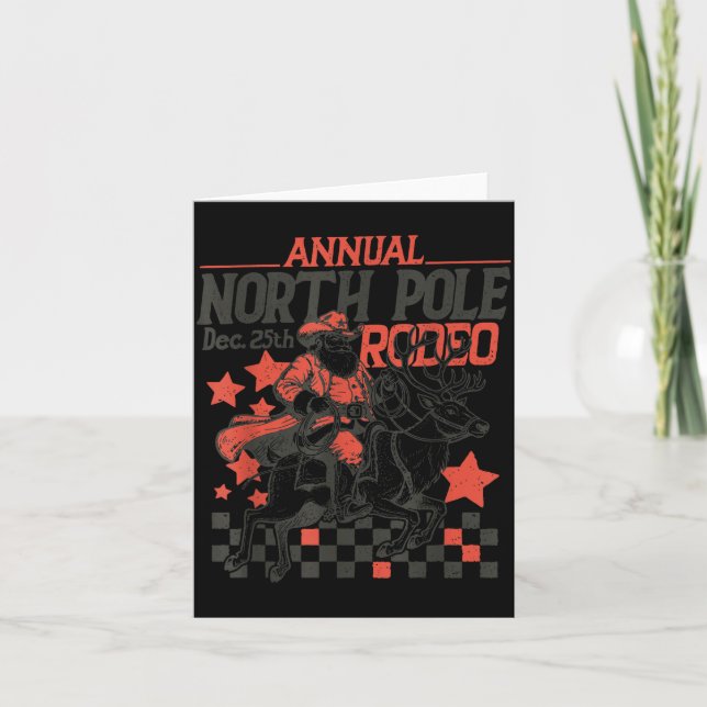 Annual North Le Rodeo Santa Western Cowboy Christm Karte (Vorderseite)