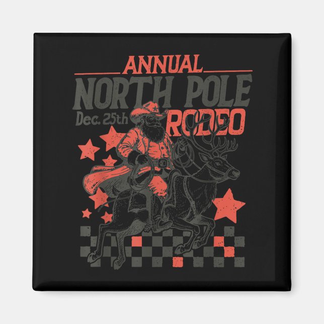 Annual North Le Rodeo Santa Western Cowboy Christm Magnet (Vorne)