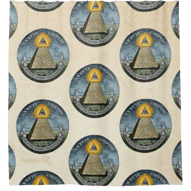Annuit Coeptis - das All-Seeing-Auge Duschvorhang (Vorderseite)