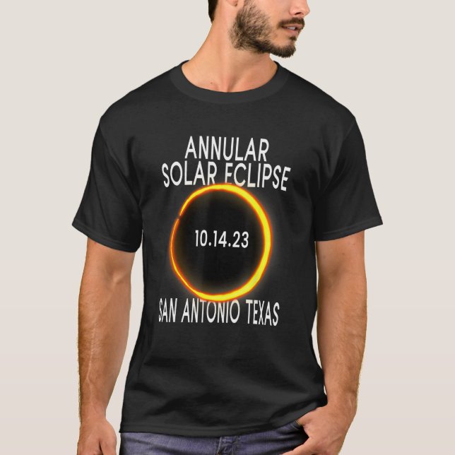 Annular Solar Eclipse 2023 TShirt - San Antonio Te (Vorderseite)